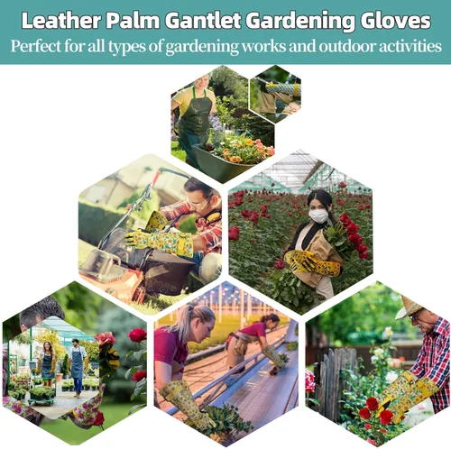 Miniatura 8 de Guantes Largos de Jardinería, Resistentes a Espinas y Pinchazos, Guantes Protectores para Rosas y Cactus para Jardinero, Regalos Tuilp