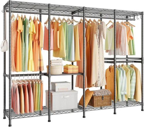 Miniatura 9 de ULIFHOME H41 - Perchero de ropa resistente, perchero para colgar ropa, extra grande, portátil, independiente, 78.5 pulgadas de ancho x 15.8 pulgadas