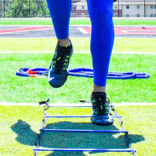 Miniatura 8 de Kit de escalera para ejercicios de velocidad y agilidad, cable de velocidad de aceleración y escalera de entrenamiento de velocidad, mejora el juego