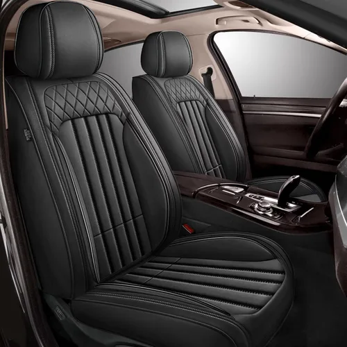 Miniatura 26 de Juego de fundas de asiento de automóvil para GMC Canyon 2015-2025, juego de fundas de asiento delantero de cuero con soporte lumbar, protector