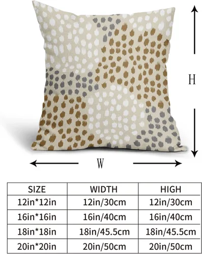 Miniatura 5 de Fundas de almohada marrón y blancas de 18 x 18 pulgadas, juego de 2 almohadas boho grises con lunares, fundas de almohada modernas estampadas