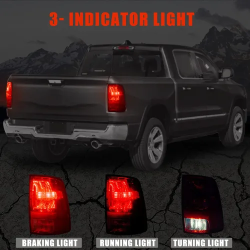 Miniatura 5 de RANSOTO Luz Trasera Derecha Compatible con Dodge Ram 1500 2500 3500 Classic 2009-2018 Luz Trasera de Freno del Lado del Pasajero con Bombilla