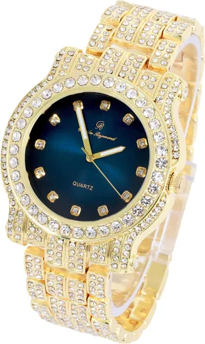 Miniatura 98 de Charles Raymond Bling-ed Out Ultimate Hip Hop Royalty Reloj para hombre con número romano de fácil lectura o indicadores de tiempo de diamantes