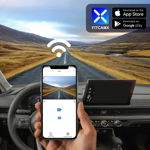 Miniatura 5 de FITCAMX Cámara de salpicadero delantera 2K+ trasera 1080P se adapta para Honda CR-V 2023-2026 híbrido (negro), estilo OEM integrado, video HD dual
