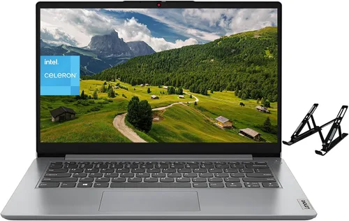 Lenovo IdeaPad 1 Business Laptop 2024, pantalla HD de 14 pulgadas, Intel Celeron N4020, 4 GB de RAM, 128 GB eMMC, gráficos Intel UHD, Wi-Fi 6,