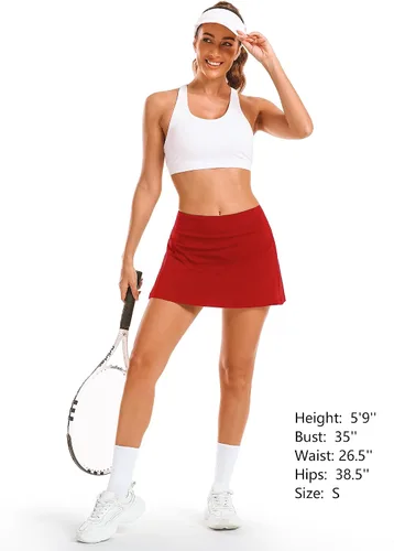 Miniatura 4 de Stelle Faldas de tenis y golf para mujer, cintura alta con bolsillos, pantalones cortos interiores para atletismo, deportes, correr, pickleball