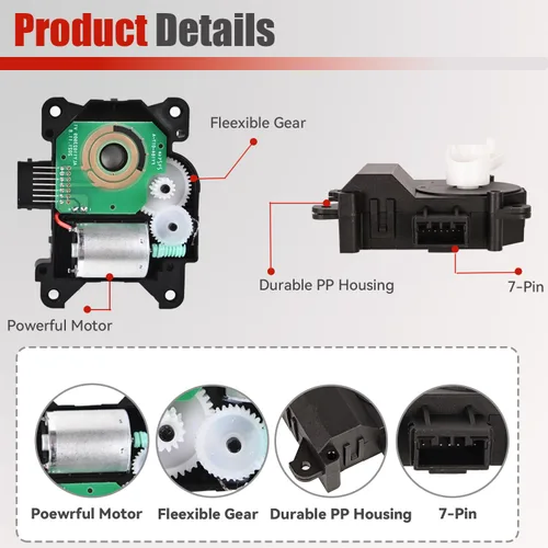 Miniatura 6 de Actuador de puerta de mezcla de calentador HVAC 604-239, lado del conductor, compatible con Ford Edge Lincoln MKX 2007-2015, el actuador