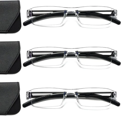 Miniatura 9 de Viseng Gafas de lectura y gafas de sol 3 en 1 con luz azul, lectores ultraligeros sin montura para hombres y mujeres, visión HD para interiores