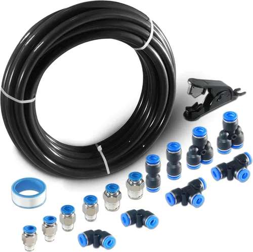 Miniatura 21 de Kit de tubo de aire neumático MSAEIQUN, poliuretano negro, tubo de poliuretano PU, kit de tubería de aire, 6 mm DE x 4 mm DI, 10 metros 32.8 pies