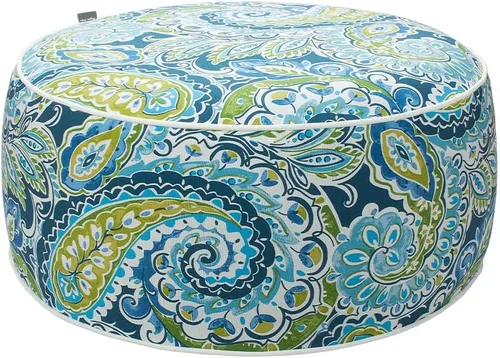 Miniatura 14 de Magpie Fabrics Taburete inflable para interiores y exteriores, reposapiés redondo, repelente al agua, 20 x 9 pulgadas de alto, portátil para patio