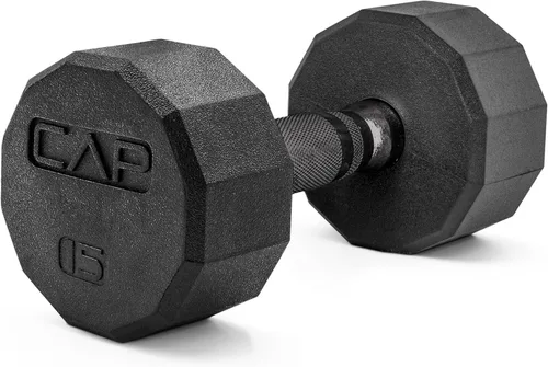 Miniatura 30 de CAP Barbell Peso de la mancuerna hexagonal recubierta, individual, 10-120 libras, múltiples opciones