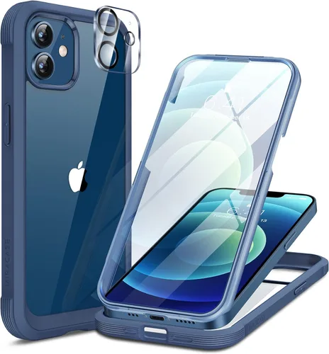 Miniatura 211 de Miracase Funda para iPhone 13 de 6.1 pulgadas, [sin burbujas] funda de teléfono de cuerpo completo con pantalla de vidrio completa integrada, sin