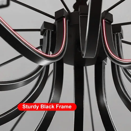 Miniatura 8 de LOVEDIMA Candelabro negro, cristal redondo de 10 luces de altura ajustable para comedor, dormitorio, sala de estar, vestíbulo, isla de cocina