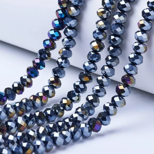 Miniatura 21 de Elecrelive 660 piezas Cuentas de Cristal Briolette de 4mm Cuentas de Vidrio Rondelle Color AB Cuentas de Vidrio Facetadas Sueltas para Bisutería
