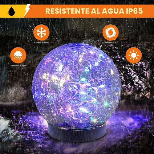 Miniatura 2 de MLKNK Luces solares de globo para exteriores, impermeables, bolas solares, luces solares de jardín, orbes para exteriores, paquete de 2 bolas