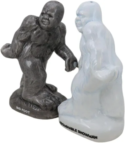 Miniatura 2 de Ebros - Juego de salero y pimentero de cerámica con diseño de muñeco de nieve blanco abominable y muñeco de nieve blanco, Yeti y gris, Sasquatch