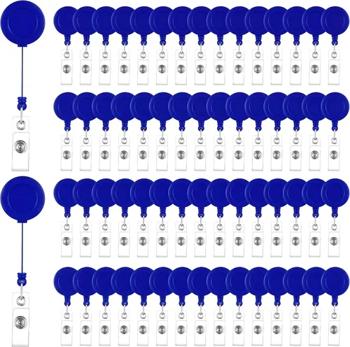 Miniatura 10 de Handepo 200 carretes retráctiles para insignias, portatarjetas retráctiles a granel con clips, soporte de identificación, clip para llavero para Con