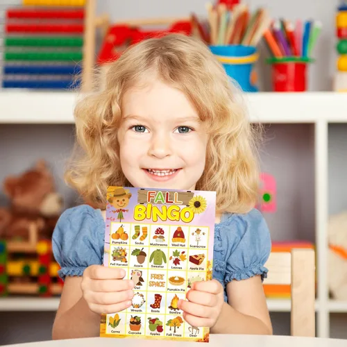 Miniatura 6 de Fancy Land Juego de bingo de otoño para niños 24 jugadores Happy Harvest Acción de Gracias Juego de suministro