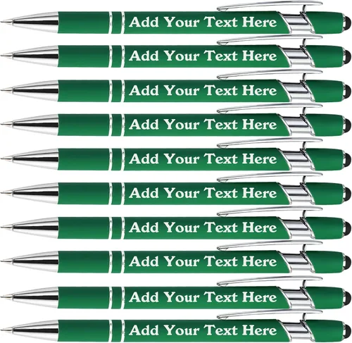 Miniatura 41 de Bolígrafos personalizados a granel grabados personalizados con punta de lápiz capacitivo, bolígrafos personalizados de tinta negra, regalos