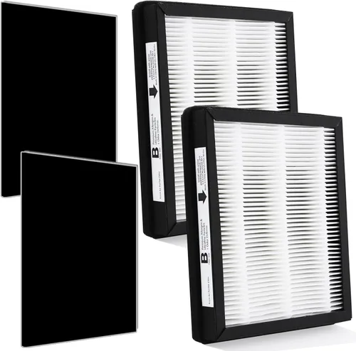 Paquete de 2 filtros de repuesto Idylis Air Purifier Hepa B (2 HEPA + 2 filtros de carbono), apto para purificadores de aire Idylis AC-2125,