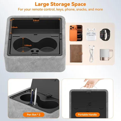 Miniatura 4 de KDD Soporte de almohada para tableta, soporte ajustable para iPad para cama, regazo y escritorio con dos portavasos y bandeja de almacenamiento