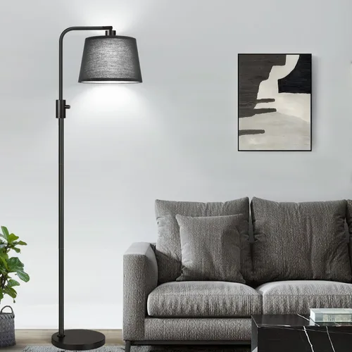 Miniatura 8 de Nintiue [Actualizada] Lámpara de pie regulable, bombilla LED Edison de 1000 lúmenes incluida, pantalla negra, lámpara de pie alta moderna de arco