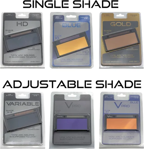 Miniatura 4 de Lente de Soldadura de Oscurecimiento Automático Dorado – Filtro Dorado de Color Verdadero – Se Adapta a Cascos de Soldadura de 2" x 4-1/4" – Tono 9