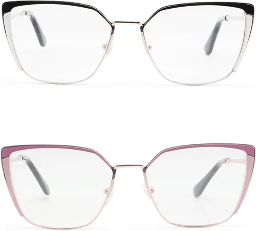 Oversized Metal Frame Reading Glasses for Women,Fashion Cat Eye Ladies Readers
