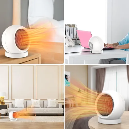 Miniatura 7 de Calentador de escritorio, calentador de escritorio de 600 W de eficiencia energética para uso en interiores, seguro y silencioso para dormitorio