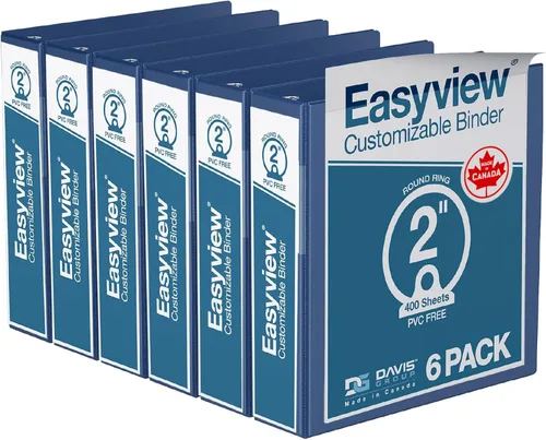 Miniatura 39 de Easyview - Carpetas prémium de 3 anillas con cubiertas transparentes y anillos redondos, carpetas para la escuela u oficina, 1 pulgada, paquete