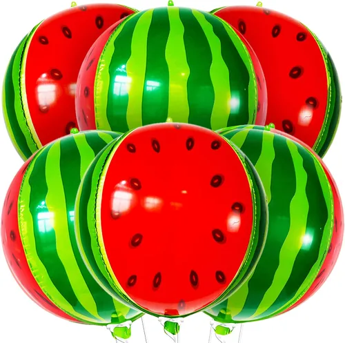 Miniatura 14 de KatchOn, Globos grandes de sandía – 22 pulgadas, paquete de 6 Globos de verano para decoraciones de cumpleaños de sandía Decoración de fiesta