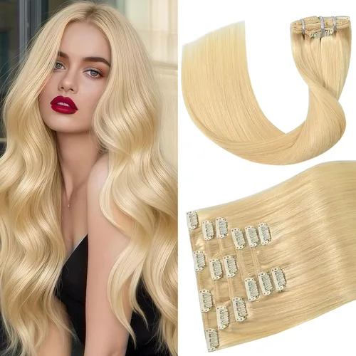 Miniatura 15 de Aison Extensiones de cabello humano real con clip, color marrón oscuro, 2.47 onzas, cabello humano Remy, 12 pulgadas, para mujeres, 7 unidades, 16