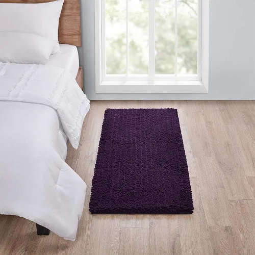 Miniatura 329 de Walensee Alfombra de baño antideslizante (24x17 pulgadas, rosa polvoriento) absorbente de agua, súper suave, lanuda de felpilla, lavable a máquina