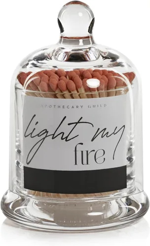 Zodax Apothecary Guild Light My Fire Matches con cúpula de cristal, 3 pulgadas/150 unidades, palo natural con punta naranja Palillo natural con