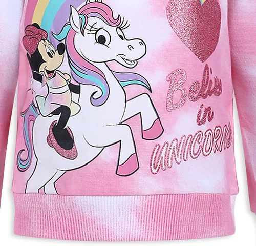 Miniatura 6 de Disney Minnie Mouse Girls - Conjunto de sudadera con capucha y pantalones deportivos para niños pequeños y niños pequeños, color rosa