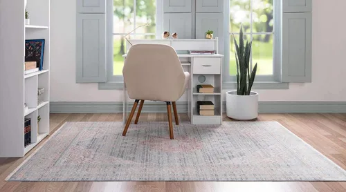 Miniatura 4 de Unique Loom Noble Collection - Alfombra de área tradicional, envejecida, vintage, geométrica, con borde (2' 2 x 3' 0 rectangular, azul/beige)