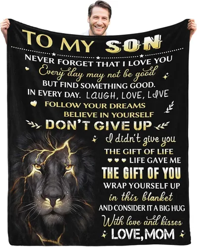 Regalos para hijo, regalos de mamá, hijo, cumpleaños, día del padre, graduación, manta suave de 60 x 50 pulgadas