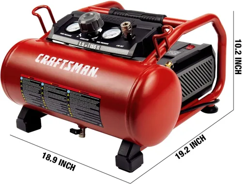 Miniatura 6 de Craftsman - Compresor de aire, 3 galones, 1,5 HP Max 155 Psi, sin aceite, portátil, color rojo, modelo CMXECXA0200341