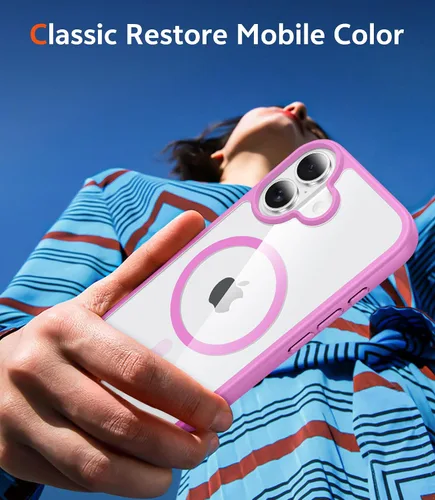 Miniatura 60 de FNTCASE Funda para iPhone 13 Pro-Max: Fundas magnéticas transparentes compatibles con Magsafe Slim anti amarillamiento protección contra caídas