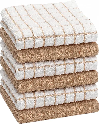 Miniatura 23 de Bumble - Paños de cocina (8 unidades) 12 x 12 pulgadas Toallas de cocina 100% algodón 405 GSM Toallas de cocina suaves, altamente Gris