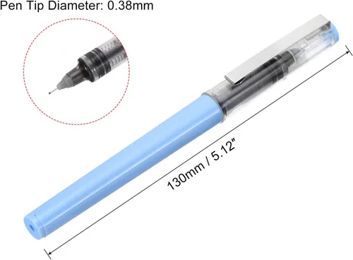 Miniatura 2 de PATIKIL Bolígrafos de gel de tinta negra de 5.12 pulgadas, paquete de 12 bolígrafos de punta fina de 0.015 in con tapa transparente para escribir