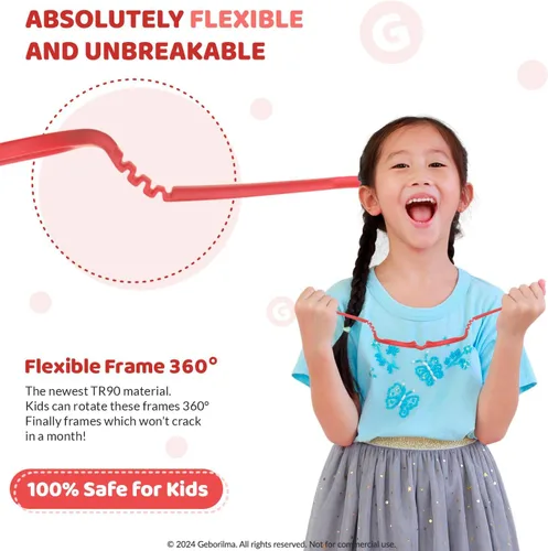 Miniatura 24 de Lentes de marco flexible para niños pequeños, lentes irrompibles para niños de 1 a 3 años, lentes graduados flexibles, marcos de anteojos para niños