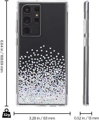 Miniatura 3 de Case-Mate - Twinkle Ombre - Funda para Samsung Galaxy S22 Ultra - Elementos de lámina reflectante - Protección contra caídas de 10 pies - 6.8