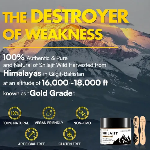 Miniatura 6 de Resina Shilajit, Shilajit orgánica del Himalaya, 600 mg de potencia de grado oro, Shilajit para hombres y mujeres con más de 85 minerales y ácido