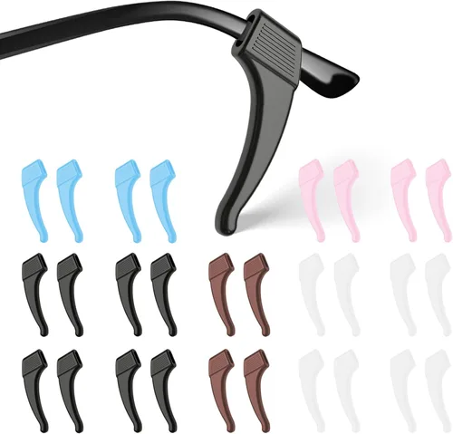 Miniatura 8 de SMARTTOP 20 pares de agarres antideslizantes para orejas de gafas, ganchos cómodos de silicona elástica, puntas de patillas de gafas, retenedor