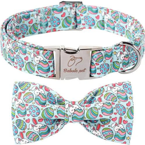 Miniatura 29 de Collares Verdes para Perros Pequeños, Lindo Collar de Pana para Perro con Corbatín, Hebilla de Metal de Seguridad, Collares Ajustables
