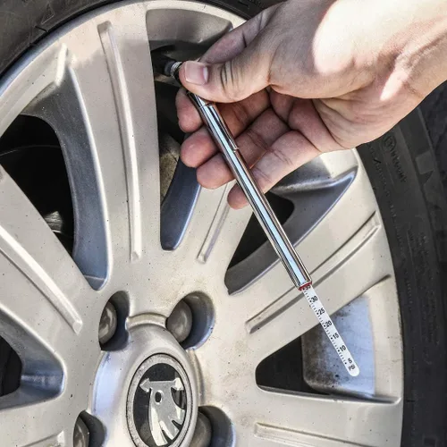 Miniatura 5 de CZC AUTO Medidor de presión de neumáticos, calibre de aire mecánico resistente, vástago inoxidable, mandril único con clip de bolsillo para camión