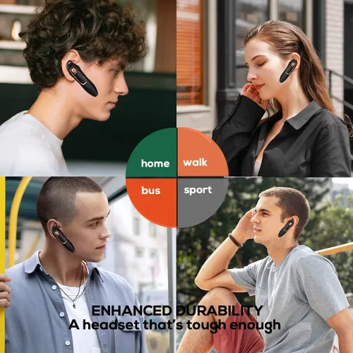 Miniatura 6 de Auricular Bluetooth V5.4, auricular Bluetooth con micrófono, cancelación de ruido, manos libres Bluetooth para teléfono celular con 36 horas