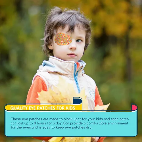 Miniatura 6 de Parches adhesivos para los ojos para niños, 70 unidades, bloqueo de luz, lindo diseño, vendajes adhesivos transpirables para niños pequeños