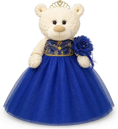 Miniatura 10 de KINNEX COLLECTIONS SINCE 1997 20" Quince Anos Quinceanera Last Doll Osito de peluche con vestido (pieza de centro) ~ ARC16831-4 (azul bebé)